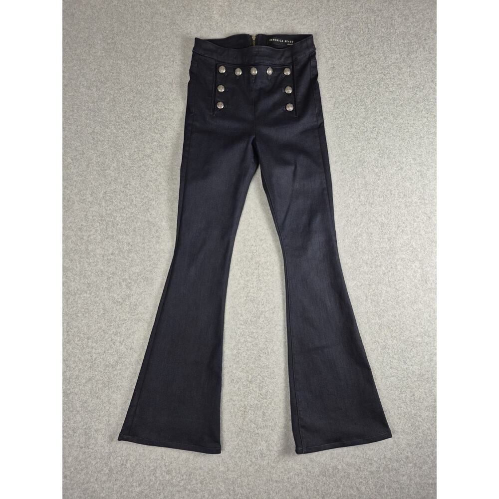 Veronica Beard Beverly Tide Line High Rise Flare Jean Pant Size 4/27 Indigo USA